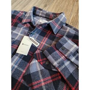 Sperry Premium Apparel Men's Plaid Flannel Red Gray Stretch Shirt Size M NWT